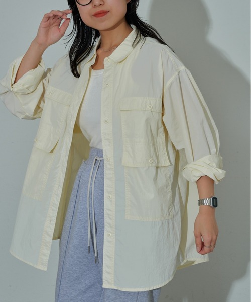 COLONY 2139(コロニートゥーワンスリーナイン)の「ダブルポケットBIGシャツ(シャツ/ブラウス・レディース・ネイビー/アイボリー・FREE)」の18枚目の写真