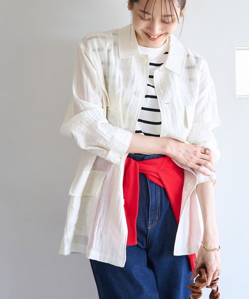 ROPE' PICNIC（ロペピクニック）の「ミリタリーシアーライトジャケット（ミリタリージャケット・レディース・ブラック/ベージュ/オフホワイト・38）」の22枚目の写真