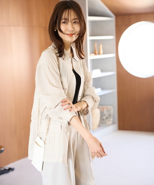 ROPE' PICNIC（ロペピクニック）の「ミリタリーシアーライトジャケット（ミリタリージャケット・レディース・ブラック/ベージュ/オフホワイト・38）」の19枚目の写真