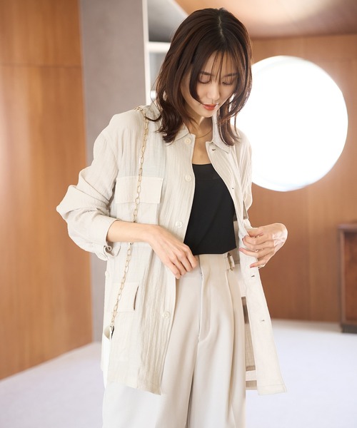 ROPE' PICNIC（ロペピクニック）の「ミリタリーシアーライトジャケット（ミリタリージャケット・レディース・ブラック/ベージュ/オフホワイト・38）」の17枚目の写真