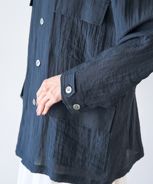 ROPE' PICNIC（ロペピクニック）の「ミリタリーシアーライトジャケット（ミリタリージャケット・レディース・ブラック/ベージュ/オフホワイト・38）」の12枚目の写真