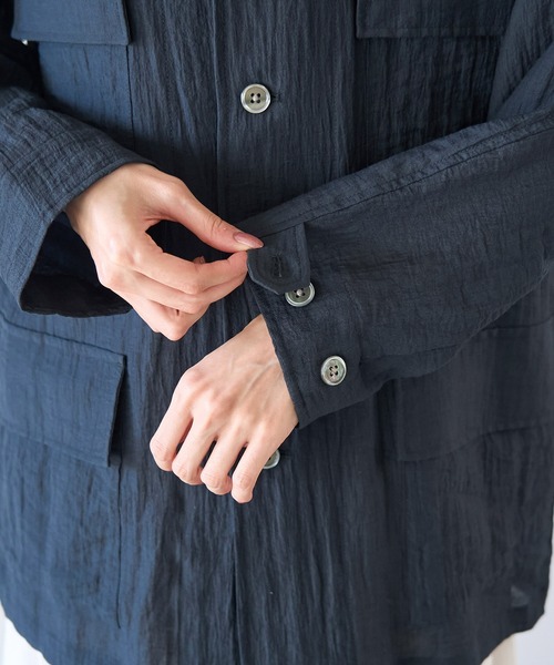 ROPE' PICNIC（ロペピクニック）の「ミリタリーシアーライトジャケット（ミリタリージャケット・レディース・ブラック/ベージュ/オフホワイト・38）」の11枚目の写真