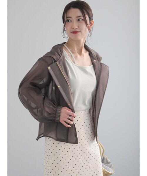 Te chichi（テチチ）の「シアーショートフーディ（シャツ/ブラウス・レディース・オフホワイト/モカ・F）」の3枚目の写真