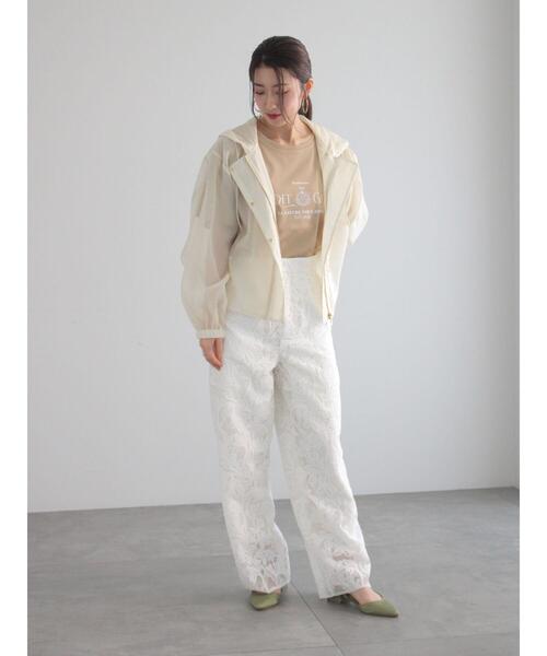 Te chichi（テチチ）の「シアーショートフーディ（シャツ/ブラウス・レディース・オフホワイト/モカ・F）」の4枚目の写真