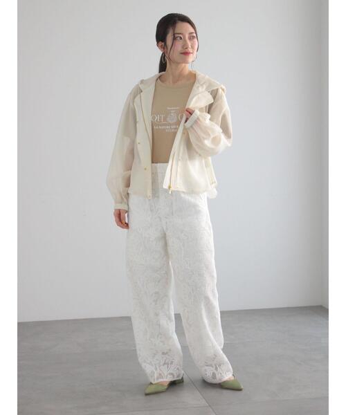 Te chichi（テチチ）の「シアーショートフーディ（シャツ/ブラウス・レディース・オフホワイト/モカ・F）」の5枚目の写真