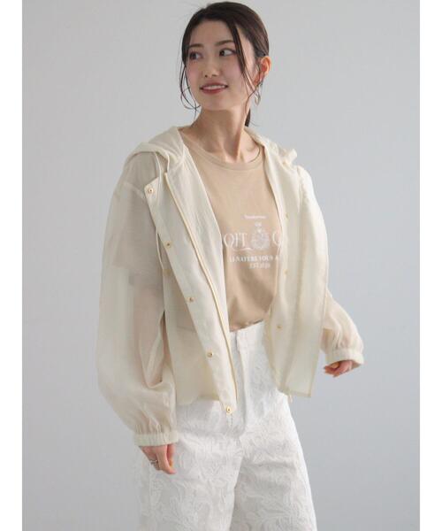 Te chichi（テチチ）の「シアーショートフーディ（シャツ/ブラウス・レディース・オフホワイト/モカ・F）」の6枚目の写真