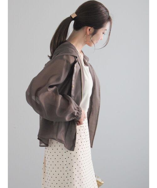 Te chichi（テチチ）の「シアーショートフーディ（シャツ/ブラウス・レディース・オフホワイト/モカ・F）」の12枚目の写真