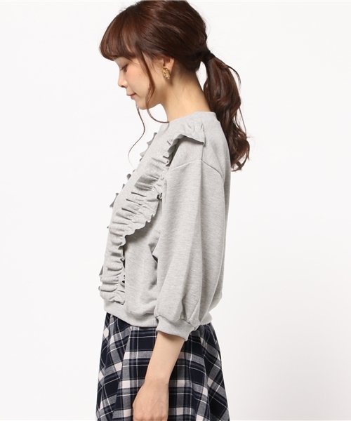 merry jenny（メリージェニー）の「ﾌﾘﾙｽｳｪｯﾄ（スウェット・レディース・グレー/ネイビー/オフホワイト・FREE）」の5枚目の写真