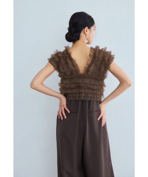 チュールベストオールインワンドレス パンツドレス 2点セット 結婚式