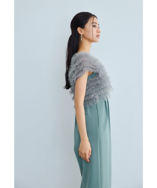 チュールベストオールインワンドレス パンツドレス 2点セット 結婚式