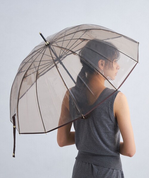 green label relaxing(グリーンレーベルリラクシング)の「【WEB限定】ビニール アンブレラ 傘 / 長傘 / レイン(長傘・レディース・ホワイト/ダークブラウン/ネイビー・FREE)」の4枚目の写真