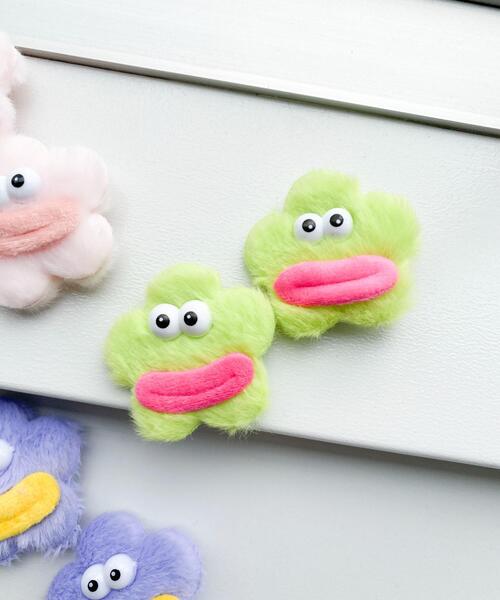 WEGO（ウィゴー）の「WEGO/【2点セット】ミニフラワーモンスターヘアピン（ヘアピン・レディース・ピンク/パープル/グリーン・FREE）」の2枚目の写真