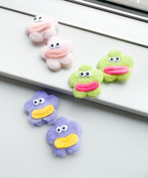 WEGO（ウィゴー）の「WEGO/【2点セット】ミニフラワーモンスターヘアピン（ヘアピン・レディース・ピンク/パープル/グリーン・FREE）」の4枚目の写真