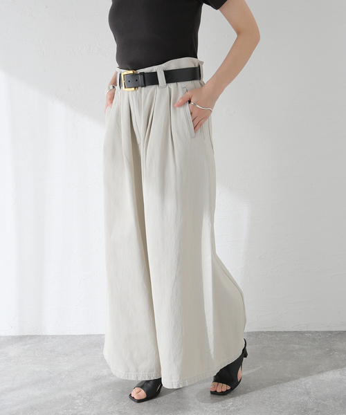 JOURNAL STANDARD(ジャーナルスタンダード)の「ビッグタックデニム(デニムパンツ・レディース・アイボリー/ブルー系その他・36/38)」の3枚目の写真