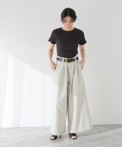 JOURNAL STANDARD(ジャーナルスタンダード)の「ビッグタックデニム(デニムパンツ・レディース・アイボリー/ブルー系その他・36/38)」の4枚目の写真