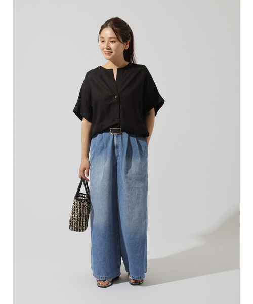 JOURNAL STANDARD(ジャーナルスタンダード)の「ビッグタックデニム(デニムパンツ・レディース・アイボリー/ブルー系その他・36/38)」の6枚目の写真
