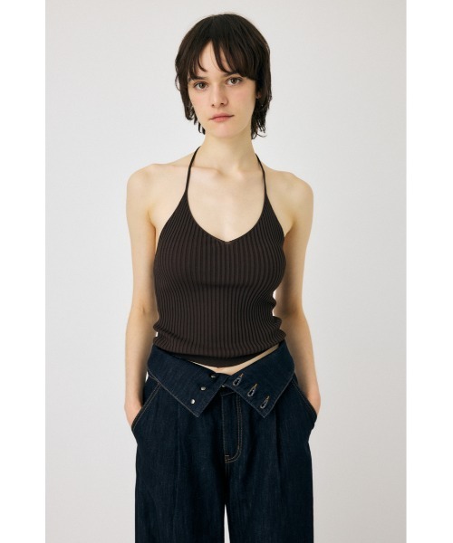 MOUSSY（マウジー）の「SUMMER HOLTER ベスト（キャミソール）（キャミソール・レディース・オレンジ/ライトグリーン/ダークブラウン/ライトベージュ・FREE）」の2枚目の写真