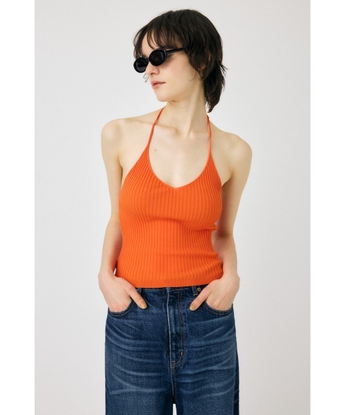 MOUSSY（マウジー）の「SUMMER HOLTER ベスト（キャミソール）（キャミソール・レディース・オレンジ/ライトグリーン/ダークブラウン/ライトベージュ・FREE）」の14枚目の写真