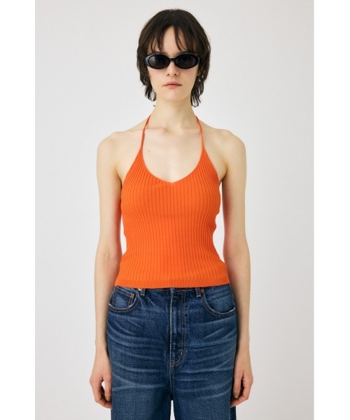 MOUSSY（マウジー）の「SUMMER HOLTER ベスト（キャミソール）（キャミソール・レディース・オレンジ/ライトグリーン/ダークブラウン/ライトベージュ・FREE）」の10枚目の写真