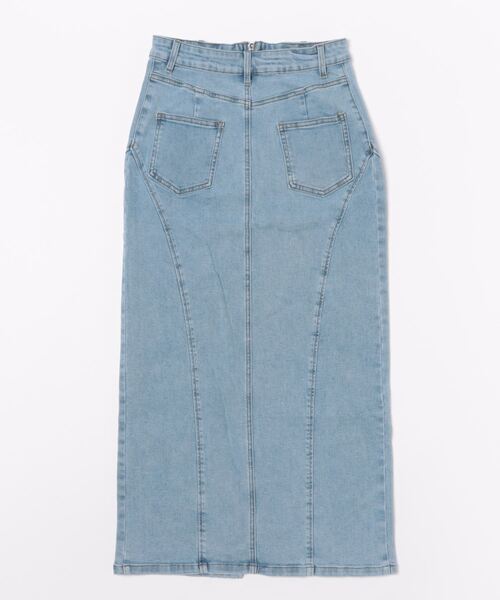 archives（アルシーヴ）の「フロントｚｉｐカーブ切替デニムスカート（デニムスカート・レディース・グレー/サックスブルー・SMALL/MEDIUM）」の3枚目の写真