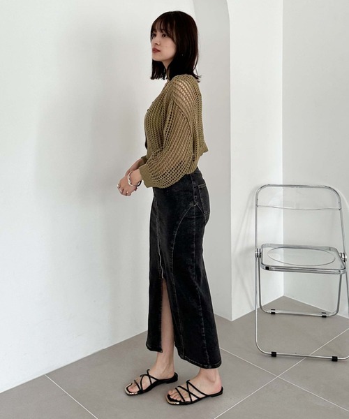 archives（アルシーヴ）の「フロントｚｉｐカーブ切替デニムスカート（デニムスカート・レディース・グレー/サックスブルー・SMALL/MEDIUM）」の18枚目の写真