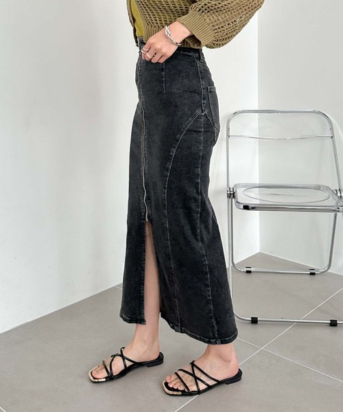 archives（アルシーヴ）の「フロントｚｉｐカーブ切替デニムスカート（デニムスカート・レディース・グレー/サックスブルー・SMALL/MEDIUM）」の15枚目の写真