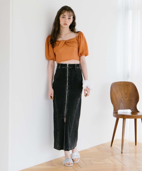 archives（アルシーヴ）の「フロントｚｉｐカーブ切替デニムスカート（デニムスカート・レディース・グレー/サックスブルー・SMALL/MEDIUM）」の9枚目の写真