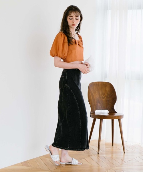 archives（アルシーヴ）の「フロントｚｉｐカーブ切替デニムスカート（デニムスカート・レディース・グレー/サックスブルー・SMALL/MEDIUM）」の11枚目の写真