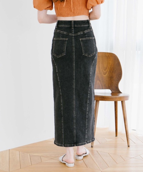 archives（アルシーヴ）の「フロントｚｉｐカーブ切替デニムスカート（デニムスカート・レディース・グレー/サックスブルー・SMALL/MEDIUM）」の8枚目の写真