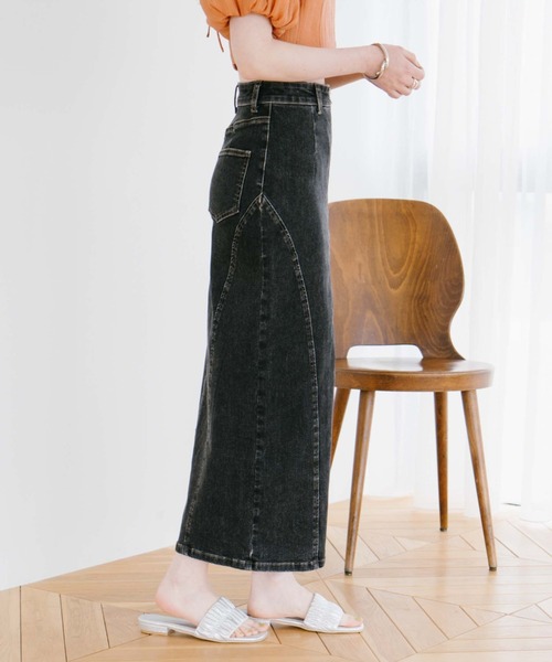 archives（アルシーヴ）の「フロントｚｉｐカーブ切替デニムスカート（デニムスカート・レディース・グレー/サックスブルー・SMALL/MEDIUM）」の7枚目の写真