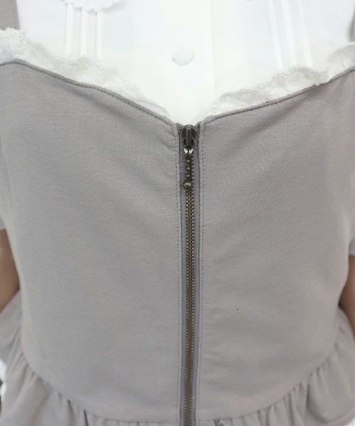 F i.n.t（フィント）の「リメイク風レース使いビスチェ/fint（キャミソール・レディース・ネイビー/ライトグレー・FREE）」の6枚目の写真