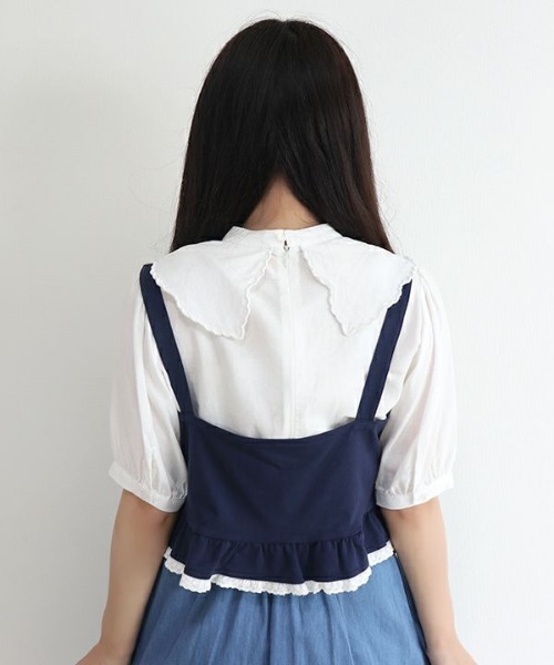 F i.n.t（フィント）の「リメイク風レース使いビスチェ/fint（キャミソール・レディース・ネイビー/ライトグレー・FREE）」の15枚目の写真