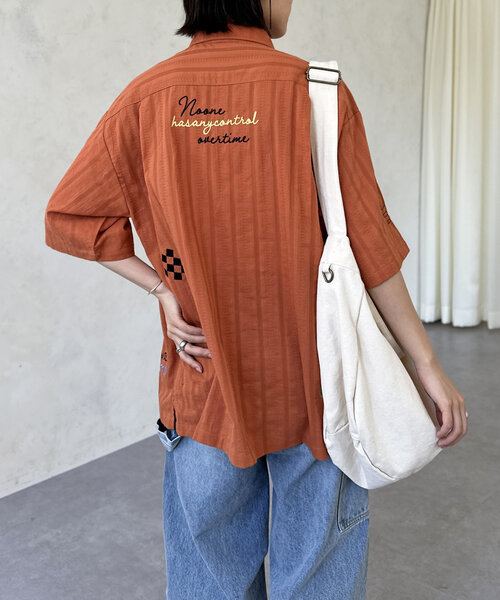 CPCM（シーピーシーエム）の「ドビーアソート刺繍開襟シャツ（シャツ/ブラウス・レディース・オレンジ/イエロー/グリーン/アイボリー/ブラック/ホワイト・MEDIUM/LARGE）」の17枚目の写真