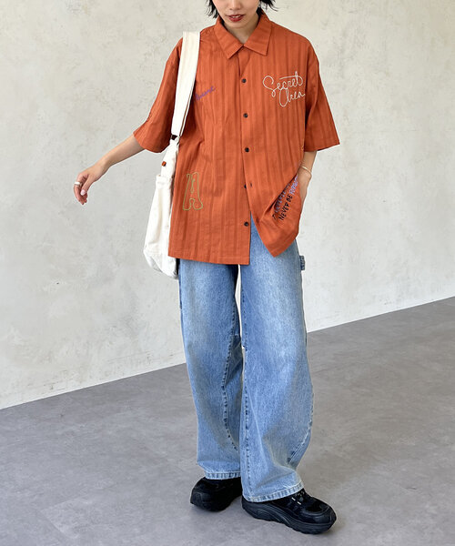 CPCM（シーピーシーエム）の「ドビーアソート刺繍開襟シャツ（シャツ/ブラウス・レディース・オレンジ/イエロー/グリーン/アイボリー/ブラック/ホワイト・MEDIUM/LARGE）」の20枚目の写真