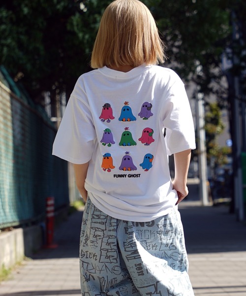 Nice ghost club キャラクターグラフィック オーバーサイズTシャツ unisex】GHOST アソートグラフィック Tシャツ / おばけ Tシャツ