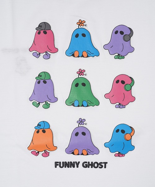 1111clothing(ワンフォークロージング)の「【unisex】GHOST アソートグラフィック Tシャツ / おばけ Tシャツ オーバーサイズ ビッグシルエット メンズ レディース(Tシャツ/カットソー・メンズ・ピンク系1/ブルー系2/ブラック系2/ブラック系1/ホワイト系1/ホワイト系2・M/L)」の17枚目の写真
