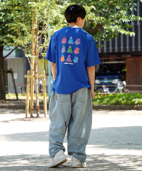 1111clothing(ワンフォークロージング)の「【unisex】GHOST アソートグラフィック Tシャツ / おばけ Tシャツ オーバーサイズ ビッグシルエット メンズ レディース(Tシャツ/カットソー・メンズ・ピンク系1/ブルー系2/ブラック系2/ブラック系1/ホワイト系1/ホワイト系2・M/L)」の9枚目の写真