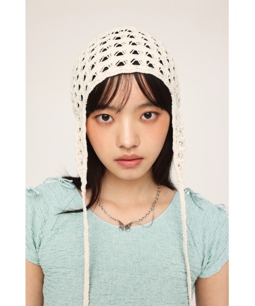 SLY（スライ）の「2WAY RIBBON JQ TOPS ツーウェイ リボン ジャガード トップス（Tシャツ/カットソー・レディース・ブラウン/ライトブルー/アイボリー・FREE）」の18枚目の写真