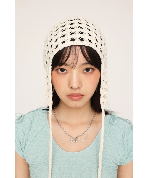 SLY（スライ）の「2WAY RIBBON JQ TOPS ツーウェイ リボン ジャガード トップス（Tシャツ/カットソー・レディース・ブラウン/ライトブルー/アイボリー・FREE）」の22枚目の写真