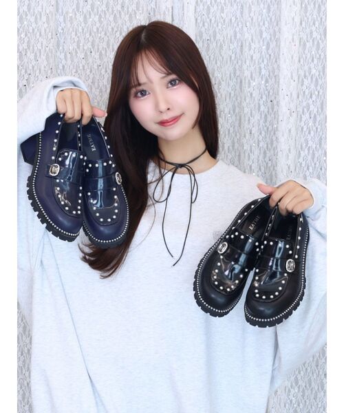 EATME（イートミー）の「ストーンローファー（ローファー・レディース・ネイビー/ブラック・S/M/L）」の3枚目の写真