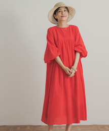 URBAN RESEARCH DOORS | コットン楊柳ギャザーワンピース(ワンピース)