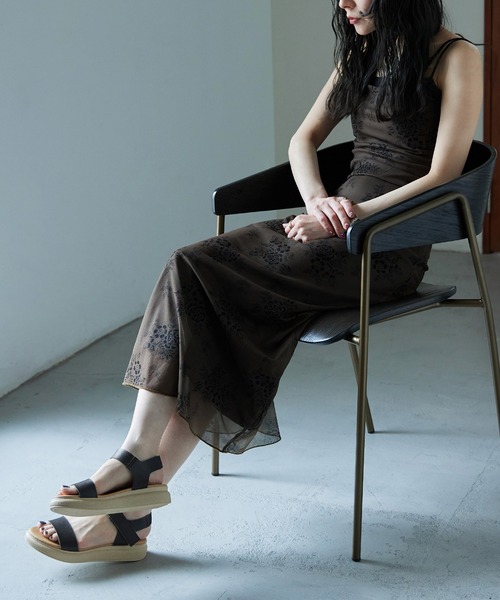 Fashion Letter（ファッションレター）の「日本製 バックゴムベルト ストラップ付きコンフォートサンダル レディース（サンダル・レディース・ベージュ系その他/ブラック/ホワイト/ベージュ・LL/L/M/S）」の19枚目の写真