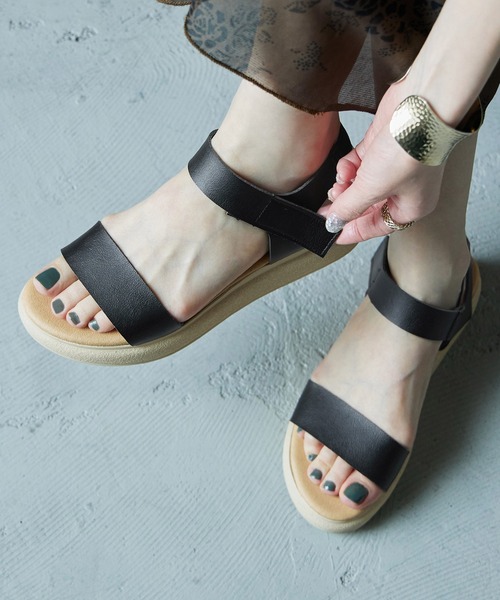 Fashion Letter（ファッションレター）の「日本製 バックゴムベルト ストラップ付きコンフォートサンダル レディース（サンダル・レディース・ベージュ系その他/ブラック/ホワイト/ベージュ・LL/L/M/S）」の20枚目の写真