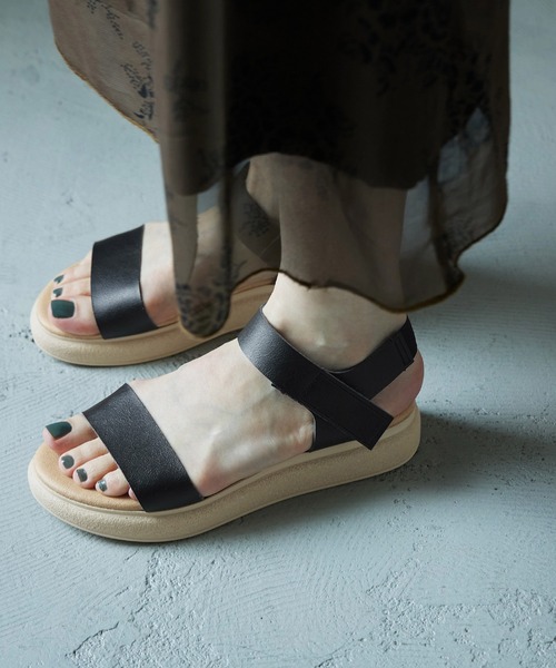 Fashion Letter（ファッションレター）の「日本製 バックゴムベルト ストラップ付きコンフォートサンダル レディース（サンダル・レディース・ベージュ系その他/ブラック/ホワイト/ベージュ・LL/L/M/S）」の22枚目の写真