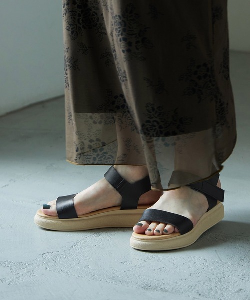 Fashion Letter（ファッションレター）の「日本製 バックゴムベルト ストラップ付きコンフォートサンダル レディース（サンダル・レディース・ベージュ系その他/ブラック/ホワイト/ベージュ・LL/L/M/S）」の13枚目の写真