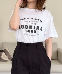 英字ロゴプリント半袖Tシャツ