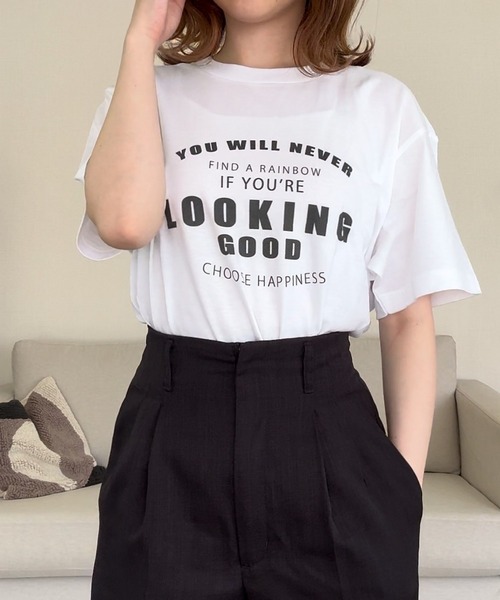 cuorequal(クオレコール)の「英字ロゴプリント半袖Tシャツ(Tシャツ/カットソー・レディース・ホワイト・LARGE/MEDIUM)」の6枚目の写真
