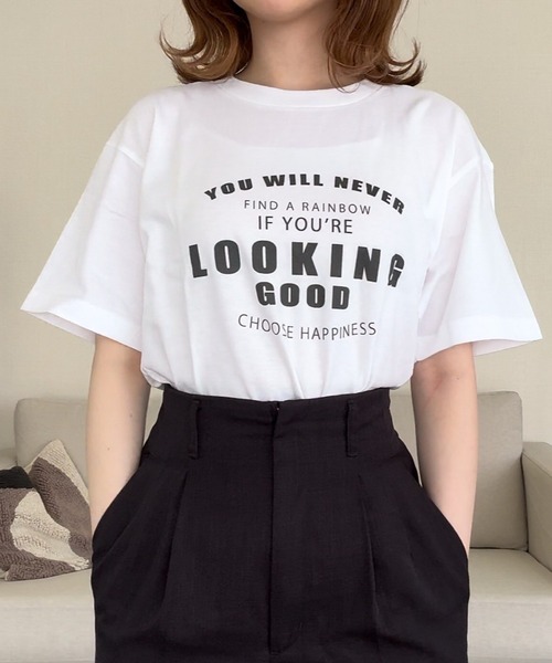 cuorequal(クオレコール)の「英字ロゴプリント半袖Tシャツ(Tシャツ/カットソー・レディース・ホワイト・LARGE/MEDIUM)」の7枚目の写真