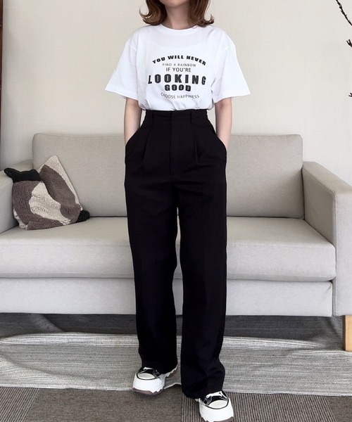 cuorequal(クオレコール)の「英字ロゴプリント半袖Tシャツ(Tシャツ/カットソー・レディース・ホワイト・LARGE/MEDIUM)」の4枚目の写真