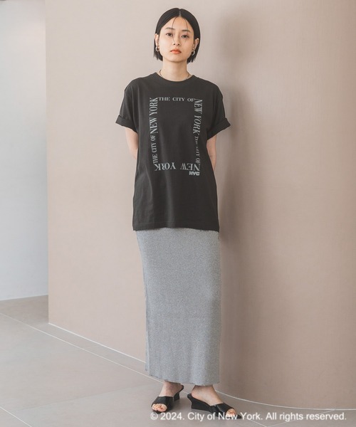 Sporty＆Rich Tシャツ ロゴプリント 半袖 グレー Sporty & Rich(スポーティーアンドリッチ) Tシャツ・カットソー